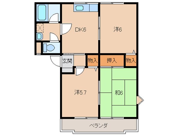 グリーンフルうちはらの物件間取画像